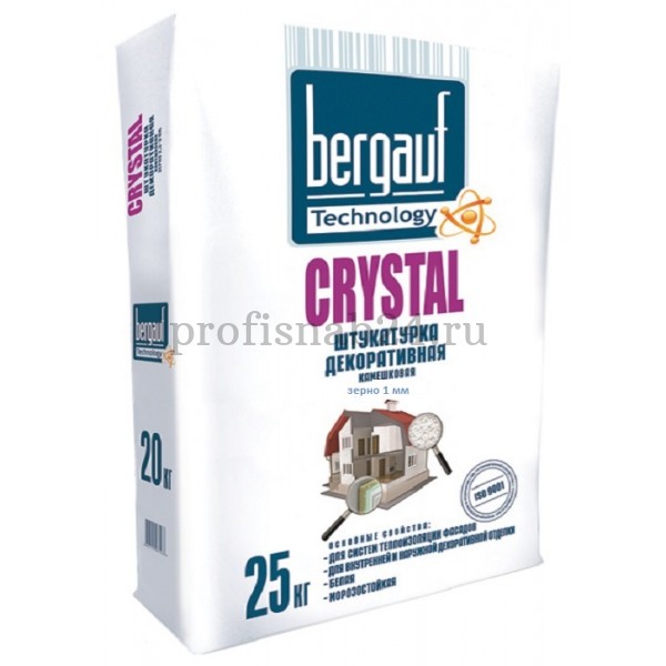 Штукатурка декоративная "Бергауф" Bergauf Crystal 1 мм камешковая 25 кг