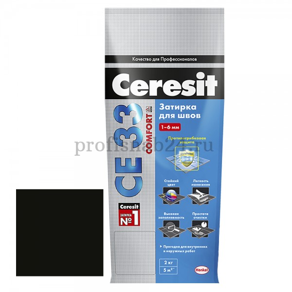 Затирка для узких швов "Церезит" Ceresit СЕ 33 2кг (графит)
