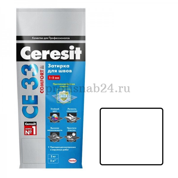 Затирка для узких швов "Церезит" Ceresit СЕ 33 25кг (белый)