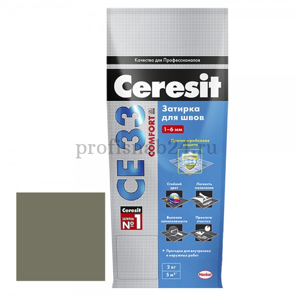 Затирка для узких швов "Церезит" Ceresit СЕ 33 2кг (оливковый)