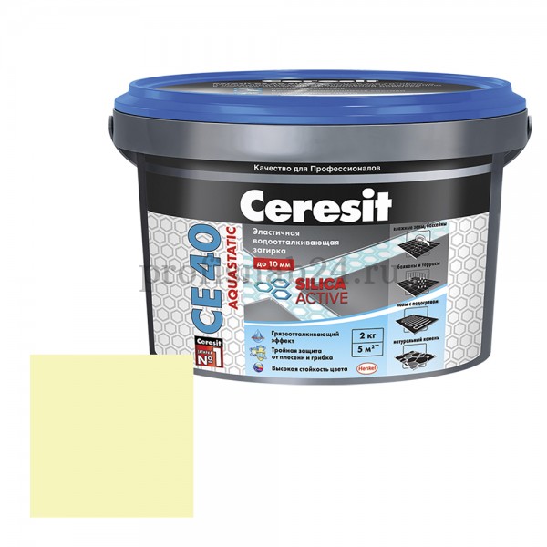 Затирка эластичная "Церезит" Ceresit СЕ 40 водоотталкивающая 2кг (сахара)