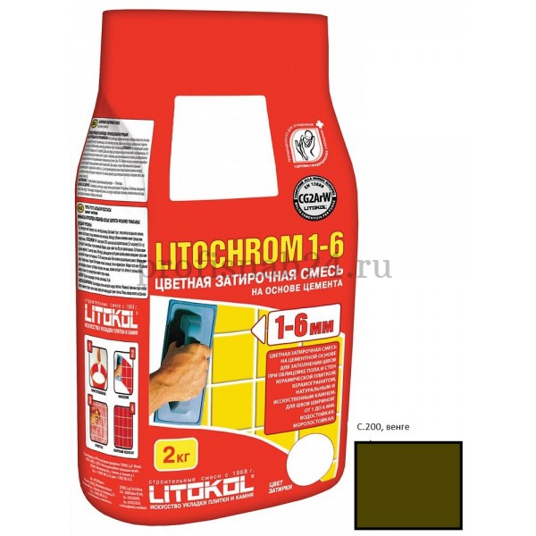 Затирка "Литокол" Litochrom 1-6 C.200 Венге (Litokol) 2 кг
