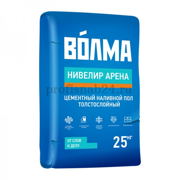 Наливной пол на цементной основе "Волма" Нивелир Арена тонкослойный (5-100мм) 25 кг оптом в Москве