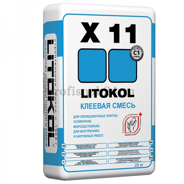 Клей для плитки "Литокол" LitoKol X11 усиленный 25кг