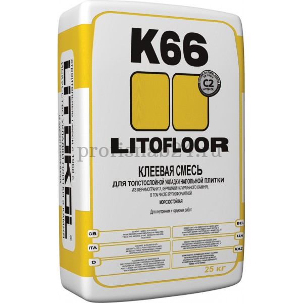 Клей для керамогранита и камня "Литокол" LitoFloor K66, 25 кг