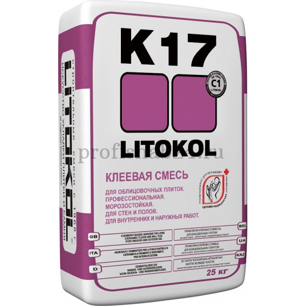 Клей для плитки и мрамора "Литокол" LitoKol K17, 25 кг
