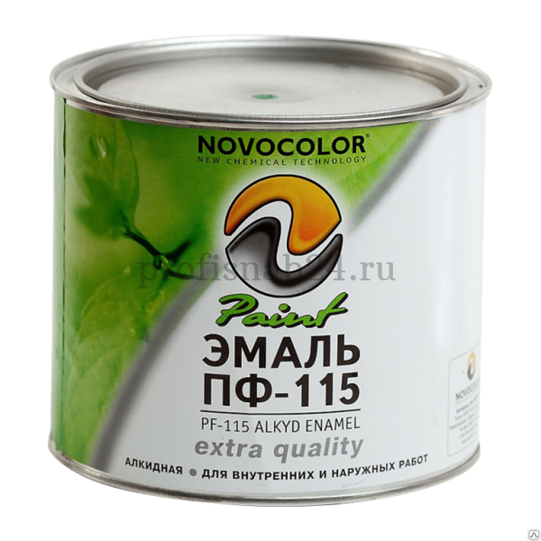 Эмаль алкидная ПФ-115 "Новоколор" NOVOCOLOR (зелёная) 0,9кг