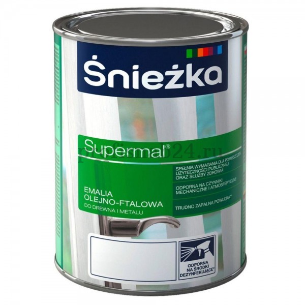 Эмаль алкидная "Снежка Суперэмаль" Sniezka Supermal масляно-фталевая (зеленая светлая) 0,8л