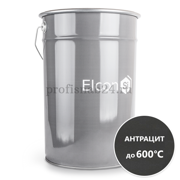Эмаль термостойкая антикоррозионная "Элкон" Elcon до 600°C (антрацит) 25кг