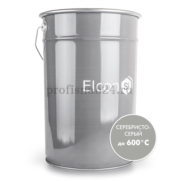 Эмаль термостойкая антикоррозионная "Элкон" Elcon до 600°C (серебристо-серая) 25кг