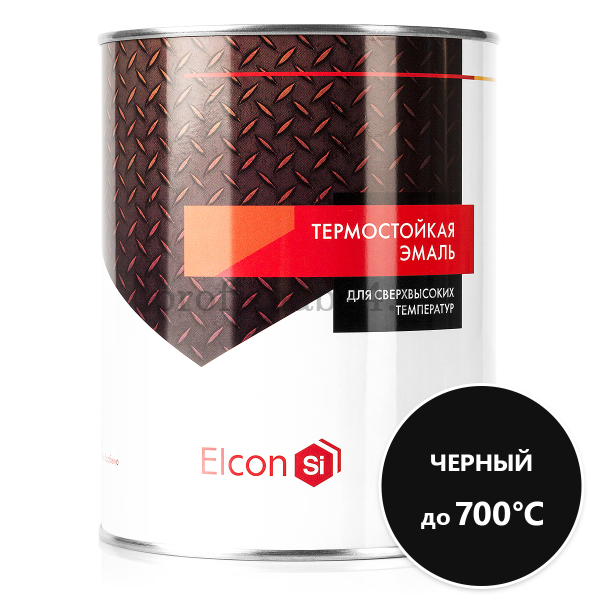 Эмаль термостойкая антикоррозионная "Элкон" Elcon до 1000°C (чёрная) 0,8кг