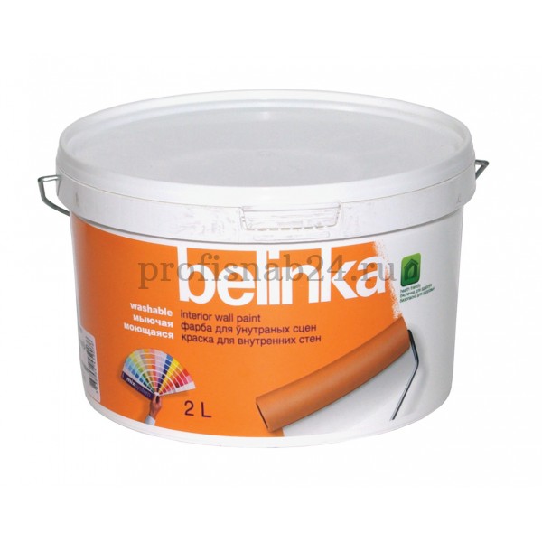 Краска для стен и потолков "Белинка" Belinka стирол-акриловая, моющаяся (база B1) 2 л
