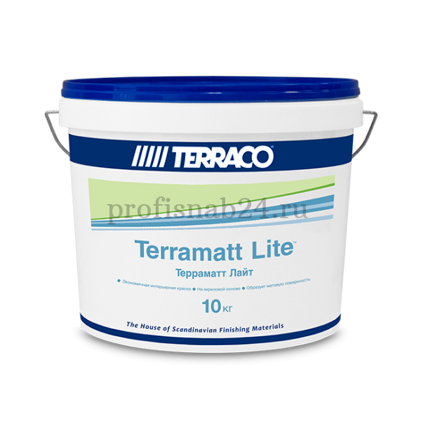 Краска для стен и потолков "Террако" Terraco Terramatt Lite акриловая, матовая (белая) 10л