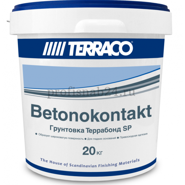 Грунтовка адгезионная Бетон-контакт "Террако" Terraco Terrabond SP (для внутренних и наружных работ) 20кг