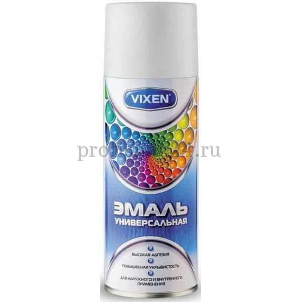 Эмаль-аэрозоль алкидная "Виксен" VIXEN универсальная (белая матовая, RAL 9003) 520мл оптом в Москве