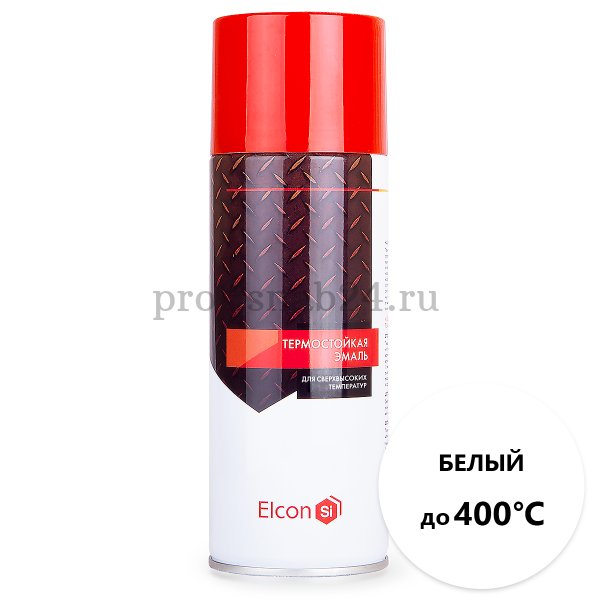 Эмаль-аэрозоль термостойкая "Элкон" Elcon до 400°C (белая) 520мл