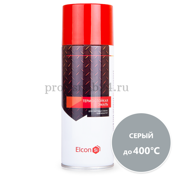 Эмаль-аэрозоль термостойкая "Элкон" Elcon до 400°C (серая) 520мл